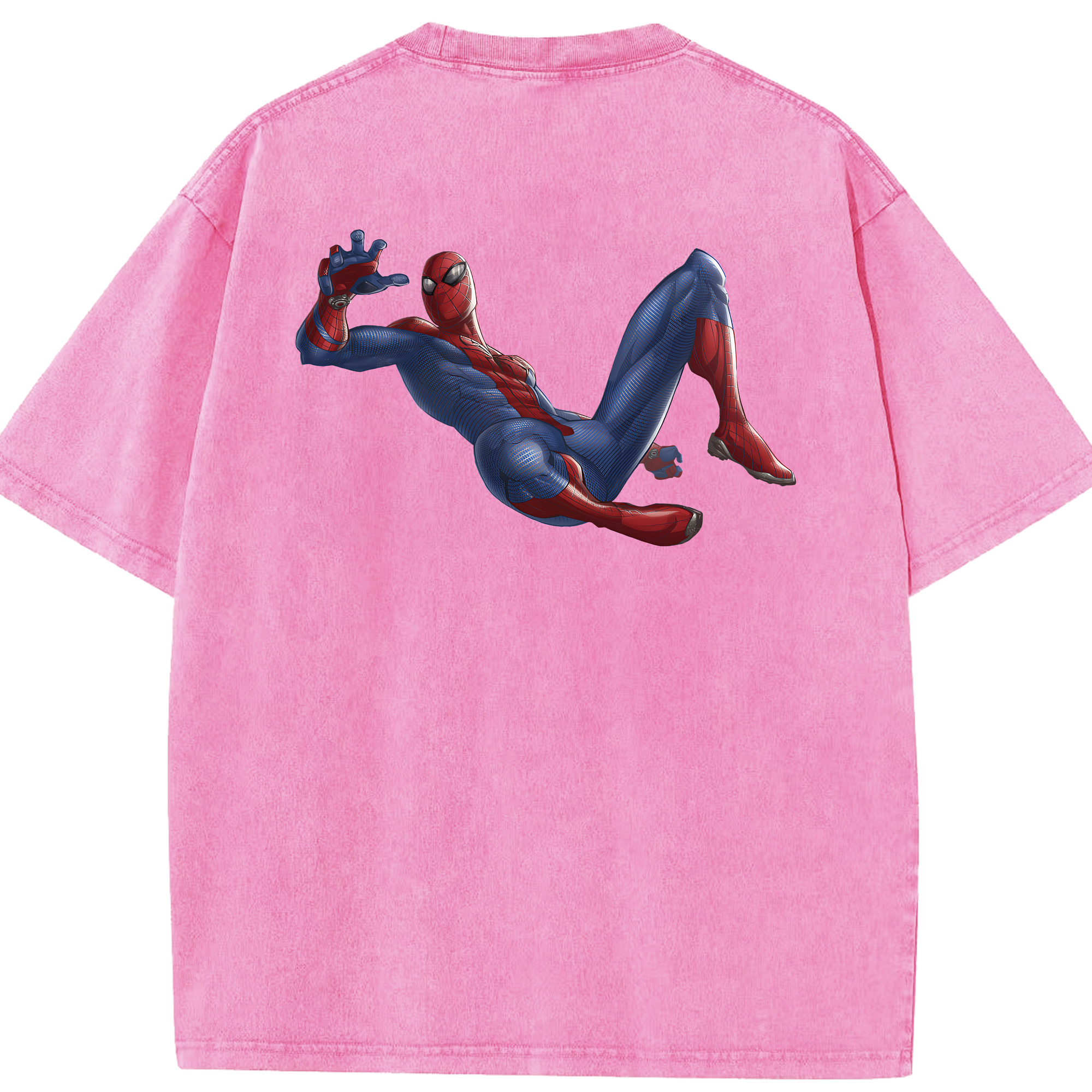 （画像用） Spider Man スパイダーマン 綿100% ヴィンテージ風 半袖Tシャツ（背面プリント）